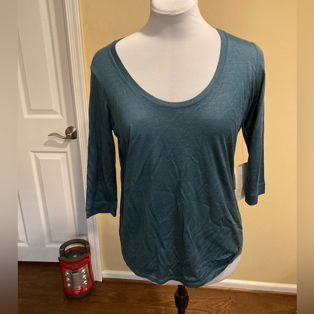 Eileen Fisher Teal/Storm Tee Small NWT